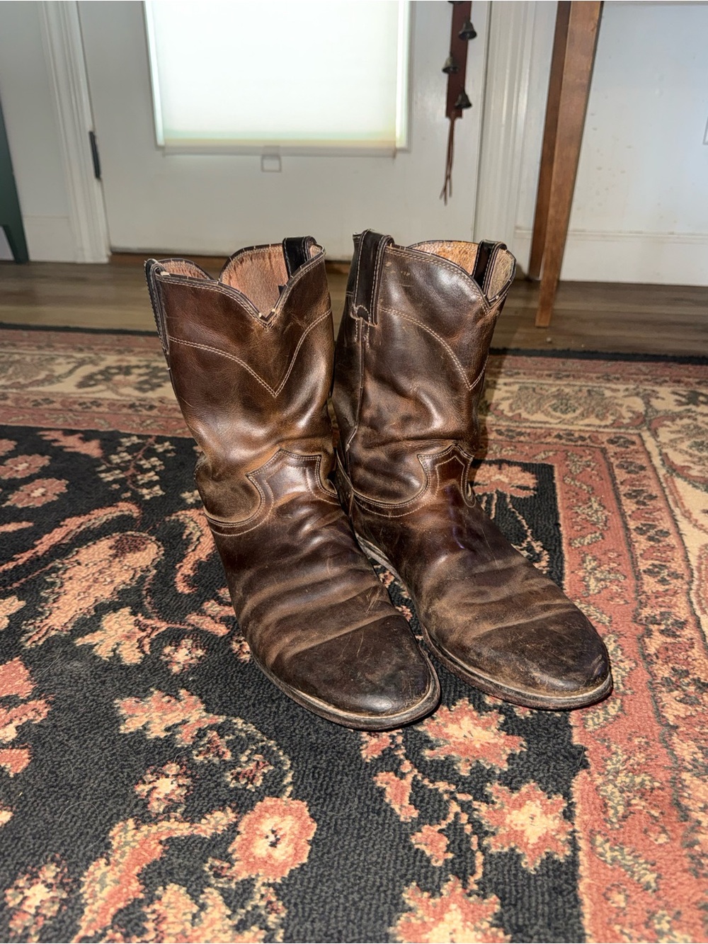 Justin Boots Dark Brown Leather Western Boots